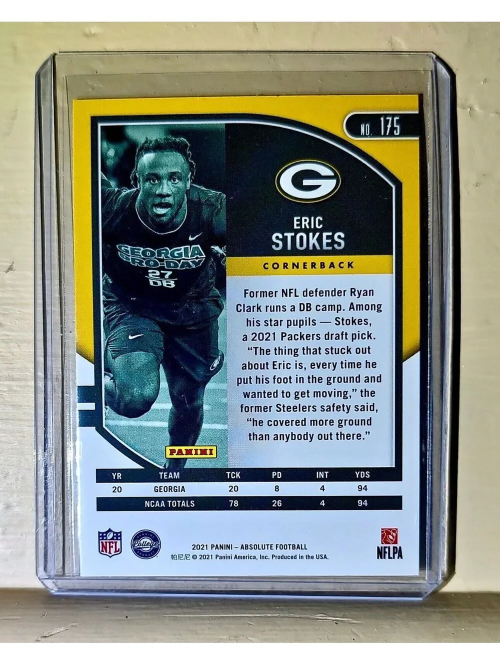 Eric Stokes 2021 Panini NFL Absolute Rookie Football #175 Card